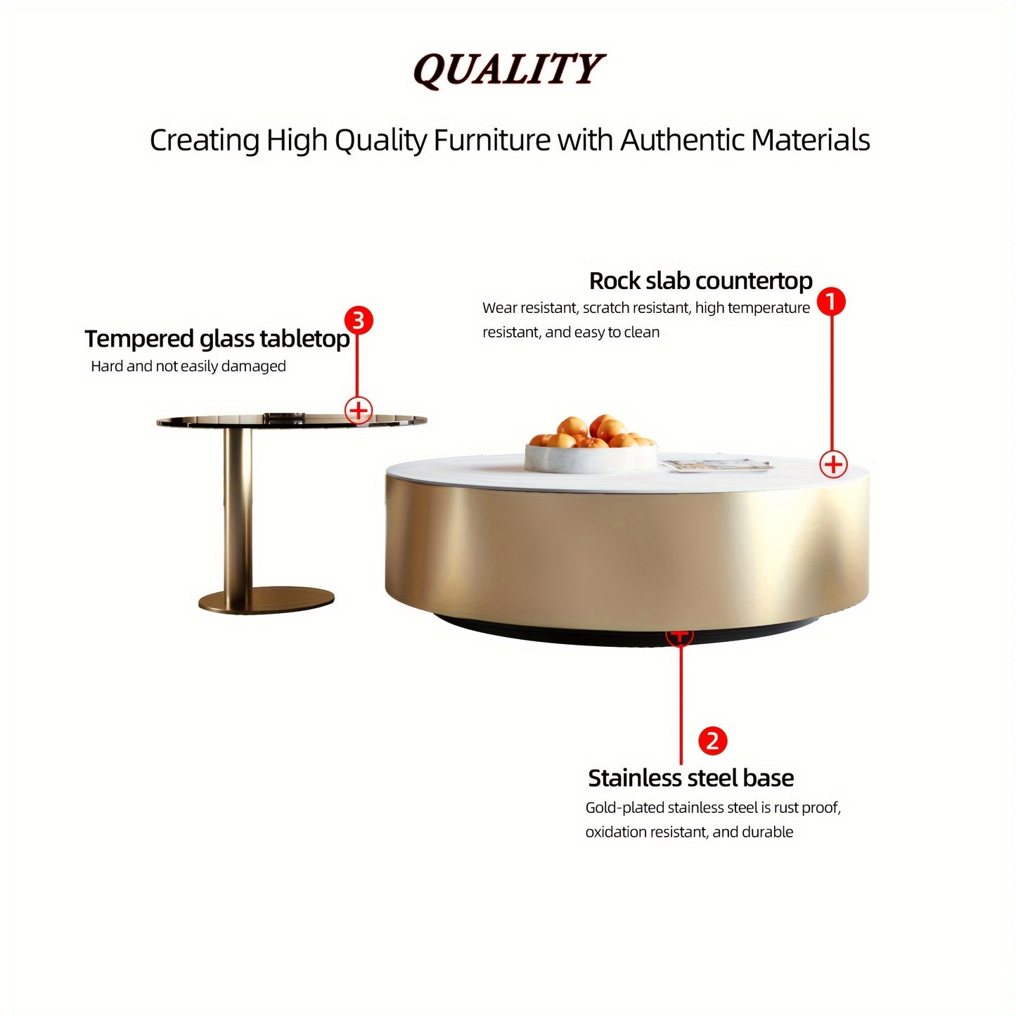 Modern Luxury 2-Piece Coffee Table Set