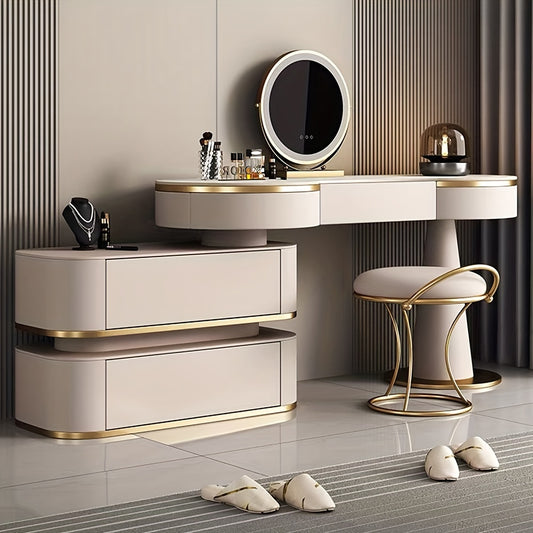 Modern Luxury Vanity Table with Secondary Cabinet