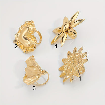 Exquisite Flower Sun Leaf Temperament Women's Ring