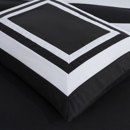 Caprice 7-Piece Modern Hotel Style Square Pattern Comforter Set with Decorative Pillows, Cal King/King/Queen/Full Size