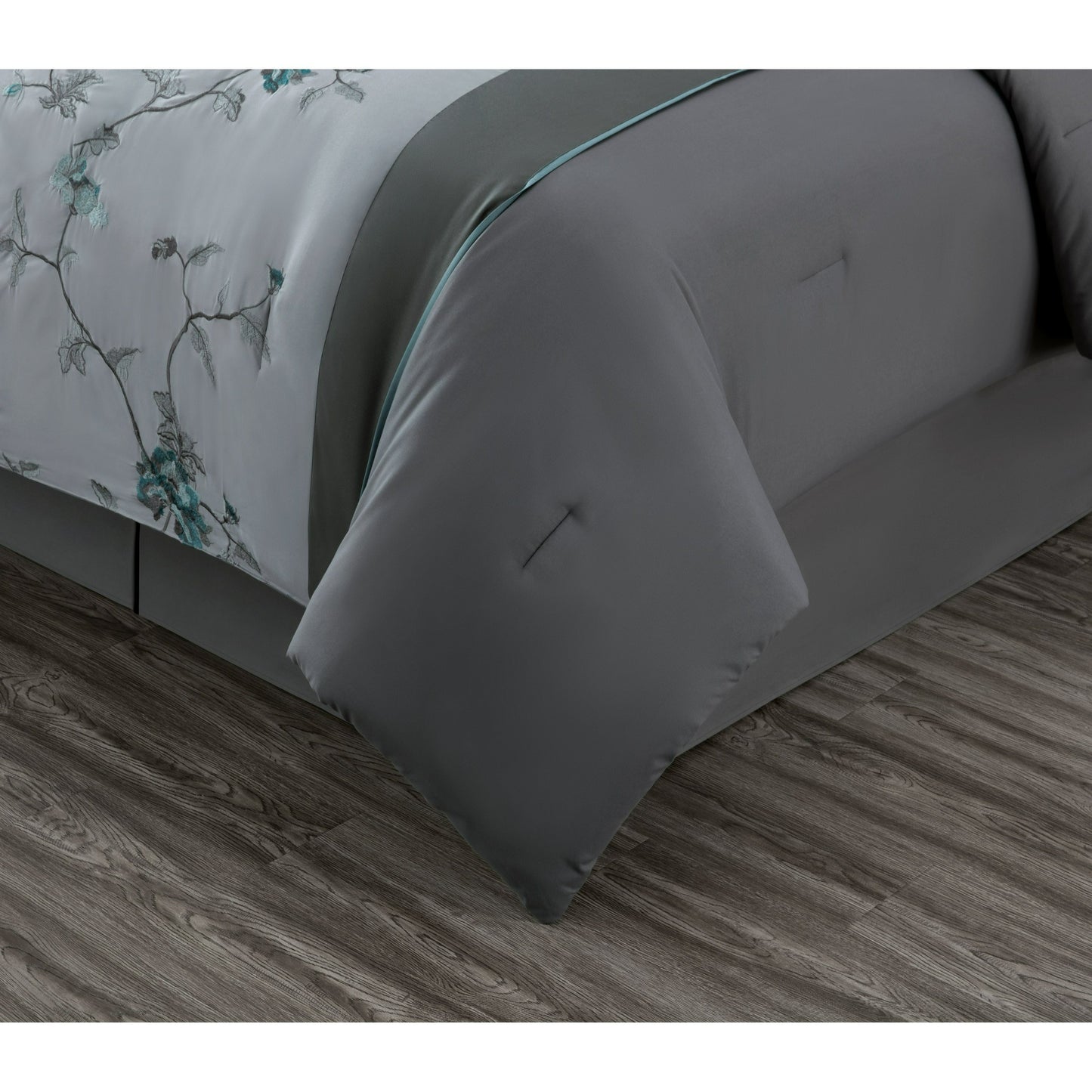 Vienna 7-Piece Embroidered Floral Comforter Set, California King/King/Queen/Full Sizes - Christmas Gift for Family and Friends