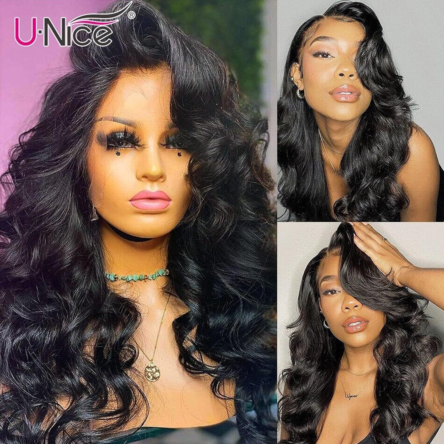 13X4 Lace Front Wig Wand Curl Body Wave 10A Human Hair Wig for Women Peruvian Unprocessed Virgin Hair Lace Frontal Wig Pre Plucked with Baby Hair 150% Density Natural Color 16Inch