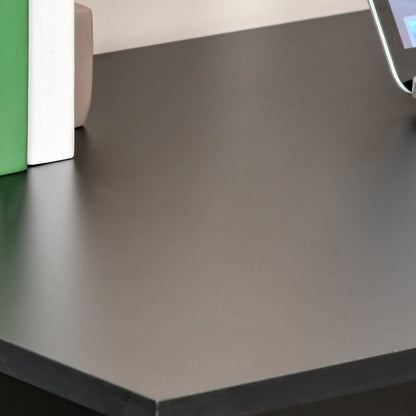 HOMCOM Modern Home Office Desk with 6-Tier Storage Shelves, 47" Writing Table with Bookshelf