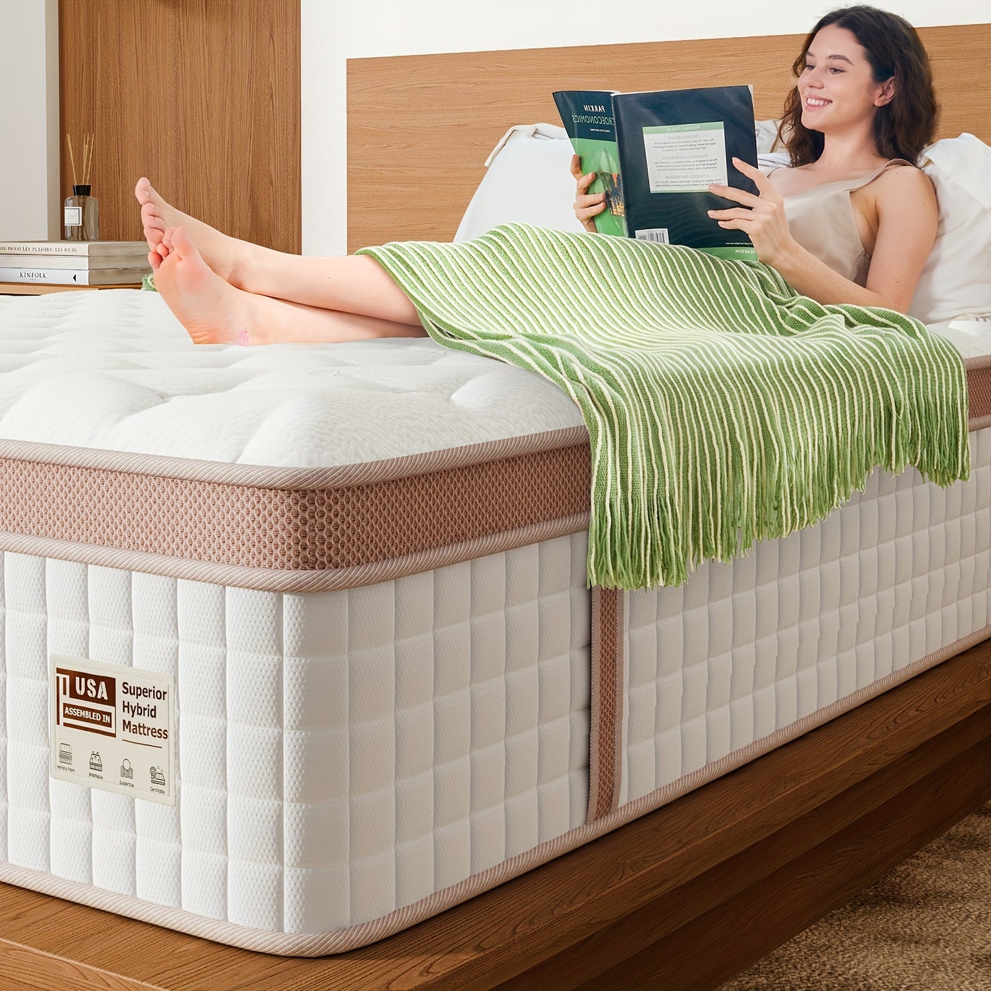 Queen King Mattress 12 Inch - Superior Firm Hybrid Mattress In A Box - 100 Night Trial, Gel Memory Foam And Innerspring Hybrid Mattress For Motion Isolation & Pressure Relief, Edge Support