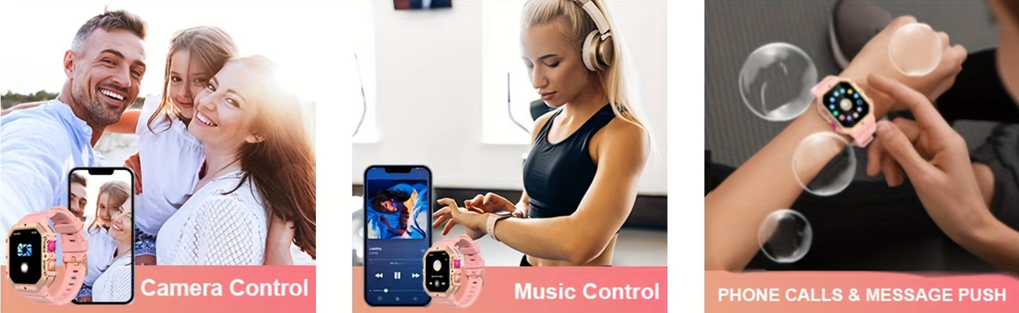 Smart Watch (Answer/Make Calls) - DUEDE 1.65" Touch Screen For Women, 1ATM, 100+ Sport Modes, Fitness Activity Tracker, Female Health Record Pedometer, For Android & IOS, 2024, Pink