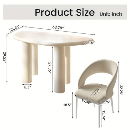 Large Office Desk, Wedge-Shaped Computer Office Desk, Modern Executive Desk, Creamy White Writing Study Desk For Study Room, Home Office, Easy Assembly, Guyii