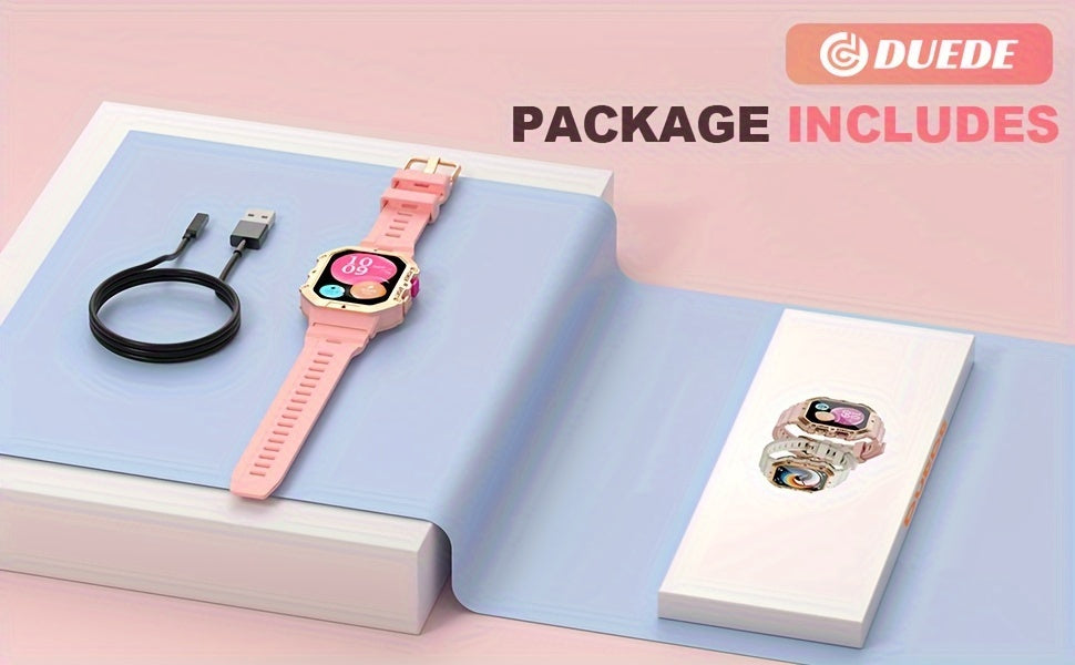 Smart Watch (Answer/Make Calls) - DUEDE 1.65" Touch Screen For Women, 1ATM, 100+ Sport Modes, Fitness Activity Tracker, Female Health Record Pedometer, For Android & IOS, 2024, Pink
