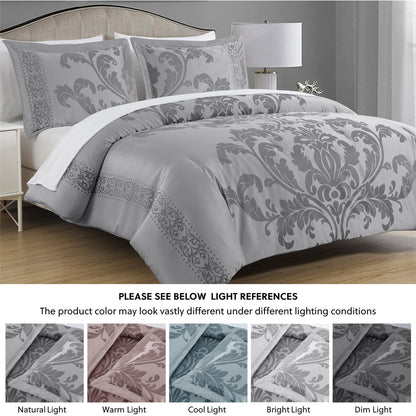 Valor 7-Piece Luxury Jacquard Floral Bed in a Bag Comforter Set