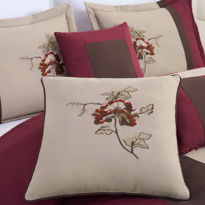 Vienna 7-Piece Embroidered Floral Comforter Set, California King/King/Queen/Full Sizes - Christmas Gift for Family and Friends