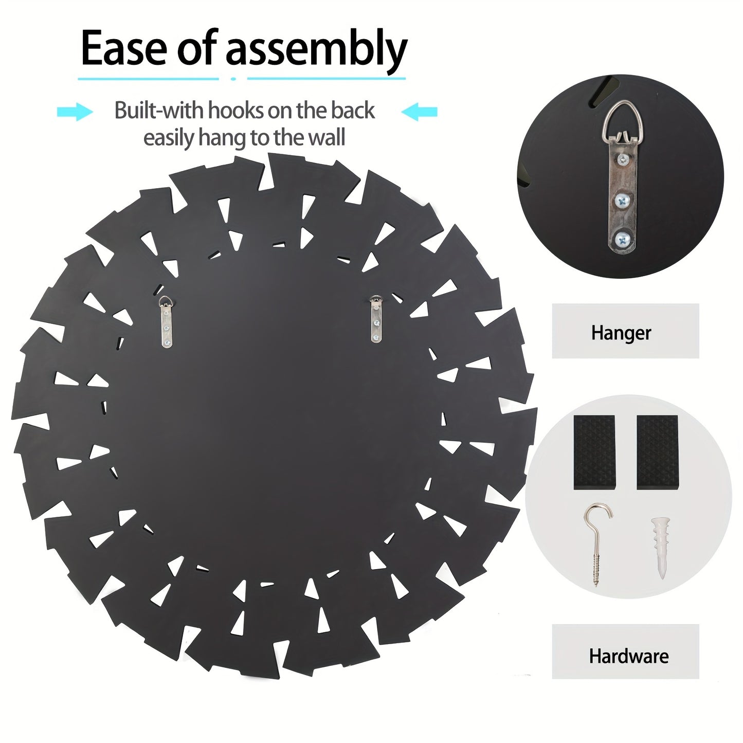 Round Decorative Mirror Wall 32 inch Large Silver Vanity with Beveled Glass Frame Edge and Back for Modern Home Mirrored Art Accent Decor Bathroom Bedroom Living Room