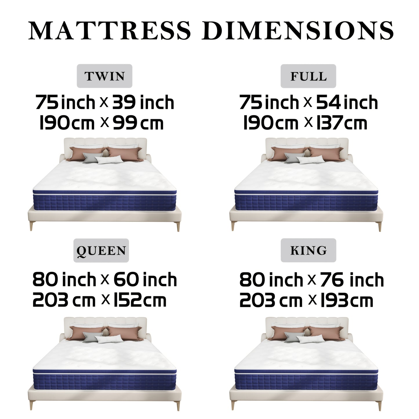 12"14" Hybrid Mattress Twin Full Queen King Hybrid Mattresses Pocket Spring In A Box Christmas Gift