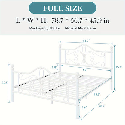 HOOMIC Platform Bed Frame, Metal Bed Frame With Butterfly Pattern Design Headboard & Footboard, No Box Spring Required, Easy Assembly