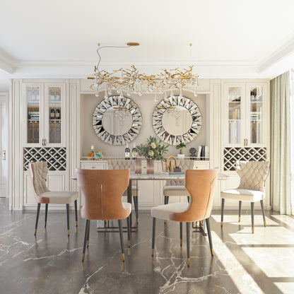 Round Decorative Mirror Wall 32 inch Large Silver Vanity with Beveled Glass Frame Edge and Back for Modern Home Mirrored Art Accent Decor Bathroom Bedroom Living Room