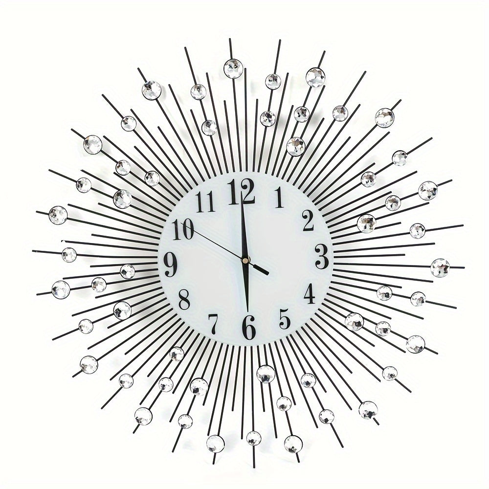 Modern Wall Clock Crystal Luxury Bedroom Clock Creative Personality Modern Art Decoration Clock Silent Wall Clock Large Size