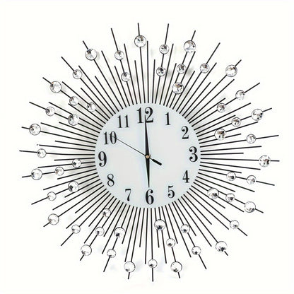 Modern Wall Clock Crystal Luxury Bedroom Clock Creative Personality Modern Art Decoration Clock Silent Wall Clock Large Size