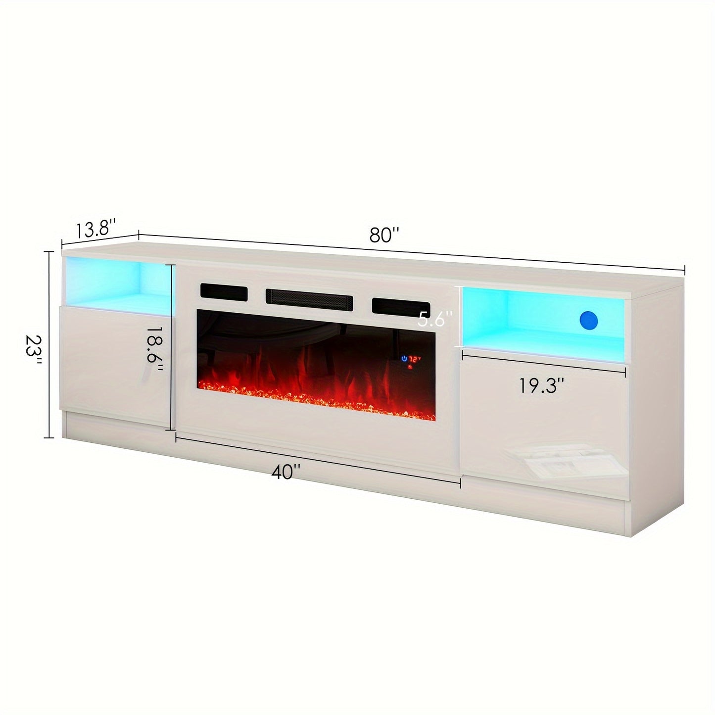 Fireplace TV Stand - Electric LED & Wood Texture