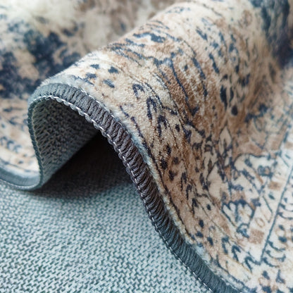 Luxurious Faux Cashmere Black Marble Area Rug - 1pc, Machine Washable & Non-Slip, Perfect for Living Room, Bedroom, Office - Elegant Home Decor