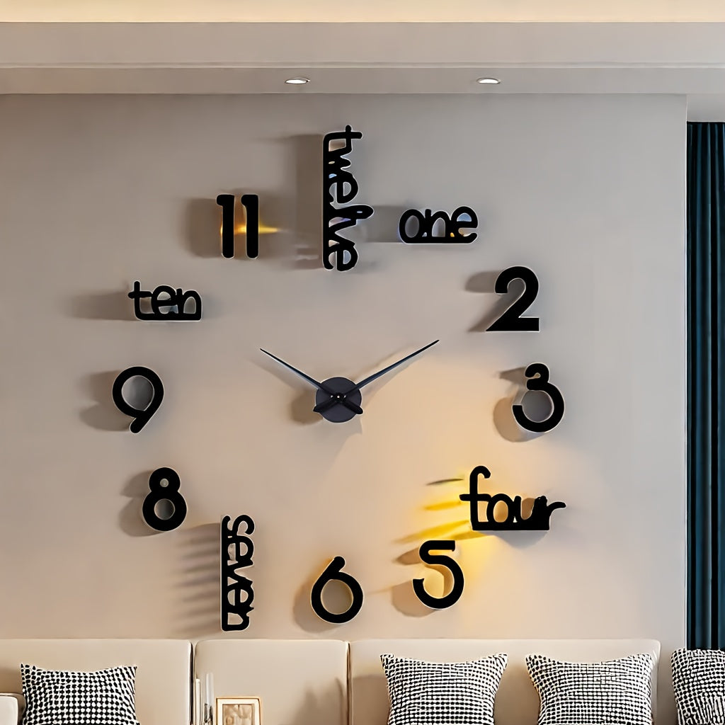 40 Inches Huge Frameless Big Wall Clock, Modern Home Decoration, Suitable For Living Room, Kitchen, Bedroom, Interior Decoration Giant Silent Wall Clock Kit, Suitable For Home Office Decoration