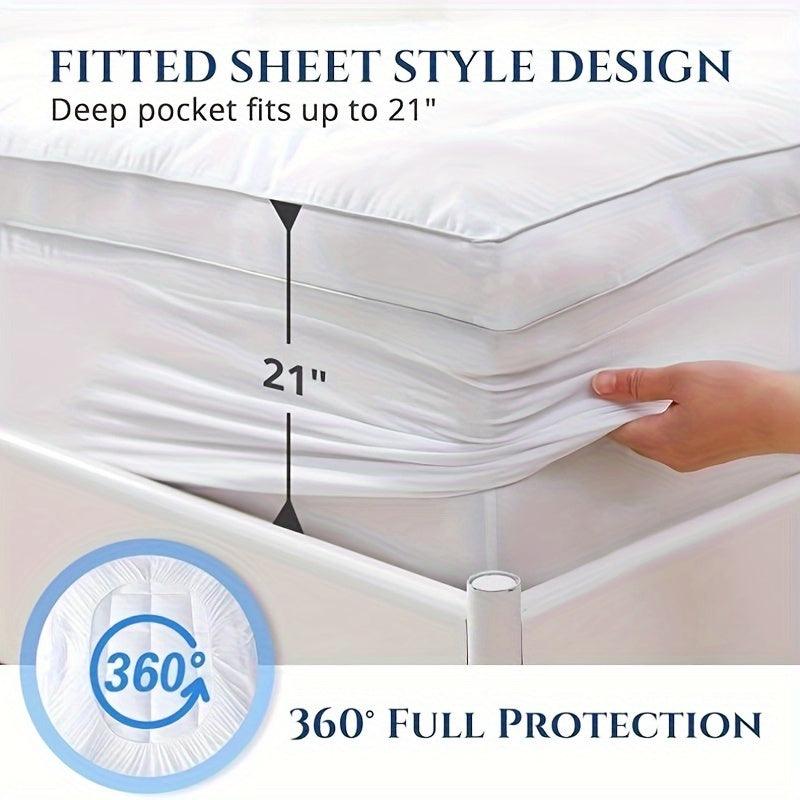 1pc Soft Mattress Topper For Back, 900GSM Extra Thick Mattress Pad 8-21" Deep Pocket Soft Down Alternative Fill Mattress Protector Pillow Top Mattress Cover