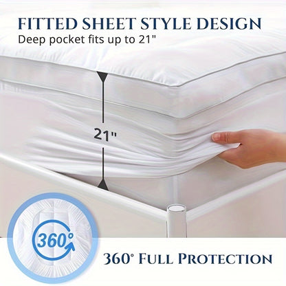 1pc Soft Mattress Topper For Back, 900GSM Extra Thick Mattress Pad 8-21" Deep Pocket Soft Down Alternative Fill Mattress Protector Pillow Top Mattress Cover
