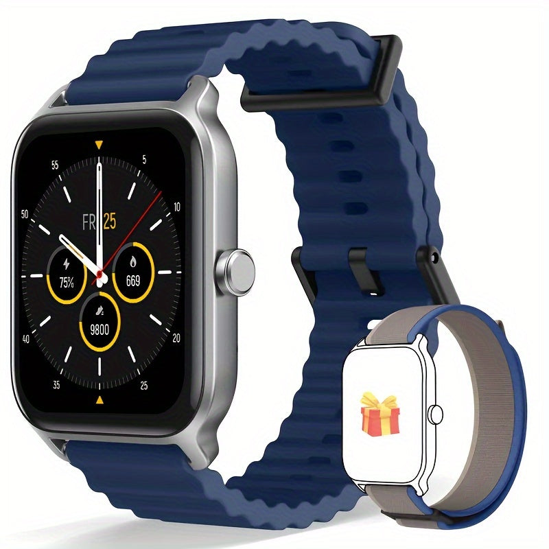 FUVEHA Smartwatch Gift for Men And Women, 1.8" HD Full Touch Screen, Make & Receive Calls, Message Notifications, 100+ Sports Modes, Lightweight & Breathable.Built-in Alexa, Compatible with Android And for iPhone.Perfect Gift