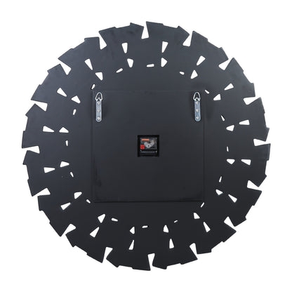 32 Inch Modern Decorative Mirrored Wall Clock Round Wall-Mounted Mirror Wall Clock With Beveled Glass Edge