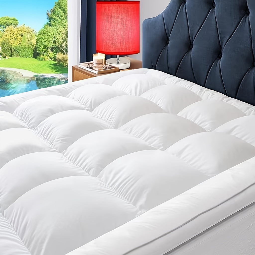 1pc Soft Mattress Topper For Back, 900GSM Extra Thick Mattress Pad 8-21" Deep Pocket Soft Down Alternative Fill Mattress Protector Pillow Top Mattress Cover