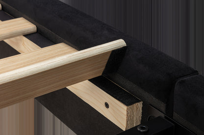 HOOMIC Velvet Queen Size Bed Frame With Wingback Headboard