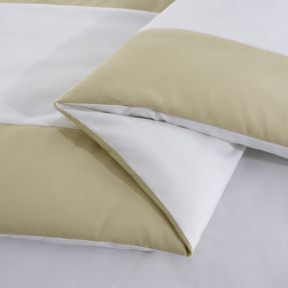 Caprice 7-Piece Modern Hotel Style Square Pattern Comforter Set with Decorative Pillows, Cal King/King/Queen/Full Size