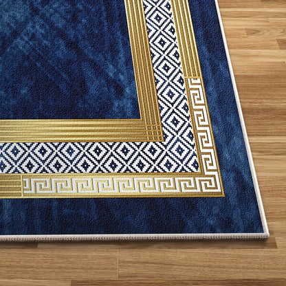 Lightweight Flat Woven Polyester Blend Area Rug – Versatile Rectangle Office, Bedroom, Living Room Rug with Machine Washable, Non-Slip Backing, Stain-Resistant Home Decor Carpet – Modern Bohemian Style Indoor Mat