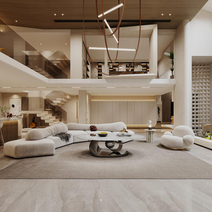 Modern Oval Faux Marble Coffee Table Faux Marble Coffee Table - Gold Metal Base