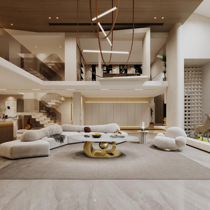 Modern Oval Faux Marble Coffee Table Faux Marble Coffee Table - Gold Metal Base