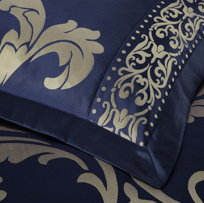 Valor 7-Piece Luxury Jacquard Floral Bed in a Bag Comforter Set