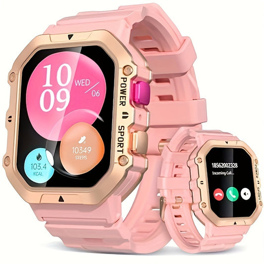 Smart Watch (Answer/Make Calls) - DUEDE 1.65" Touch Screen For Women, 1ATM, 100+ Sport Modes, Fitness Activity Tracker, Female Health Record Pedometer, For Android & IOS, 2024, Pink