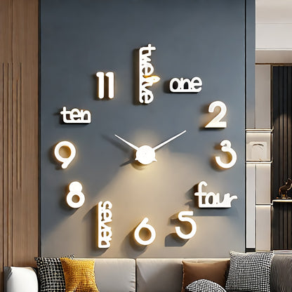 40 Inches Huge Frameless Big Wall Clock, Modern Home Decoration, Suitable For Living Room, Kitchen, Bedroom, Interior Decoration Giant Silent Wall Clock Kit, Suitable For Home Office Decoration
