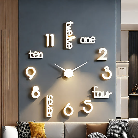 40 Inches Huge Frameless Big Wall Clock, Modern Home Decoration, Suitable For Living Room, Kitchen, Bedroom, Interior Decoration Giant Silent Wall Clock Kit, Suitable For Home Office Decoration