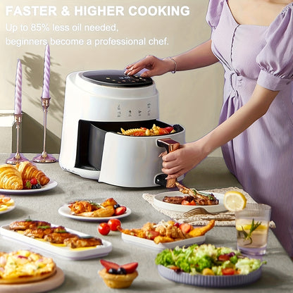 Air Fryer 8-in-1, Large 8-Quart Capacity, Touchscreen Display, Fast Turbo Modes, 90-450°C Evenly Results with Precise Temperature Control, 97% Less Oil, Nonstick & Dishwasher-Safe Basket
