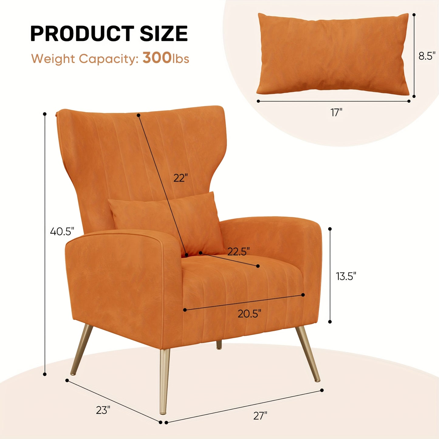Modern Velvet Accent Chair with Metal Legs and Head Support – Cozy Mid-Century Reading Armchair, Includes Cushion and Footrest, Available in Gray/Yellow/Black