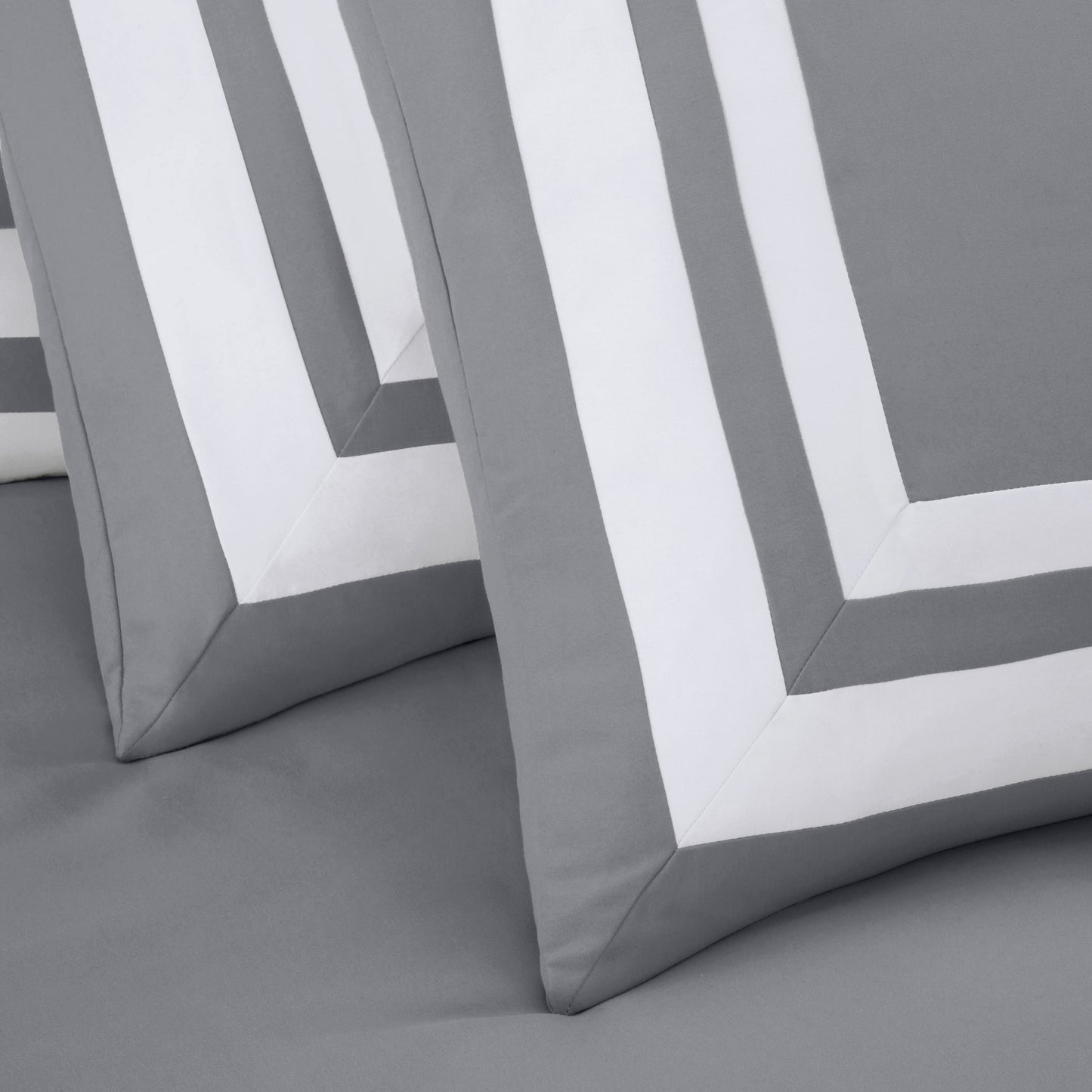 Caprice 7-Piece Modern Hotel Style Square Pattern Comforter Set with Decorative Pillows, Cal King/King/Queen/Full Size