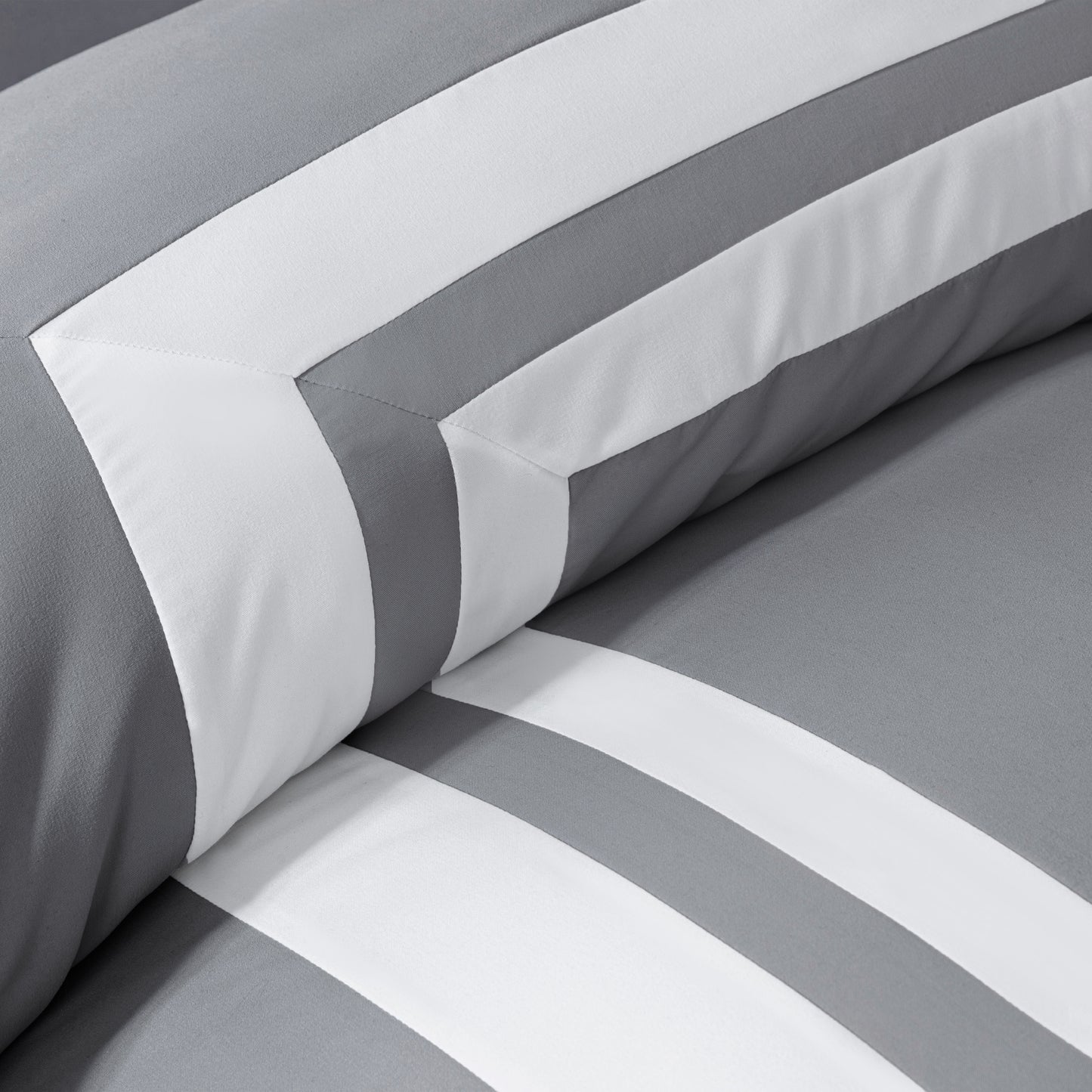 Caprice 7-Piece Modern Hotel Style Square Pattern Comforter Set with Decorative Pillows, Cal King/King/Queen/Full Size