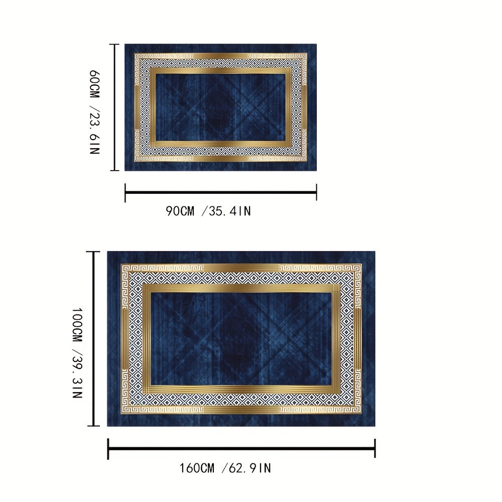 1pc, Dotted Plastic Bottom Cashmere Carpets, Fashionable Bedroom Thickened Rug, Non Slip Washable Balcony Floor Mat, Minimalist Line Home Decoration Carpet