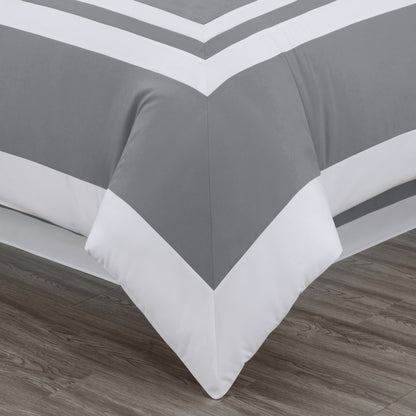 Caprice 7-Piece Modern Hotel Style Square Pattern Comforter Set with Decorative Pillows, Cal King/King/Queen/Full Size