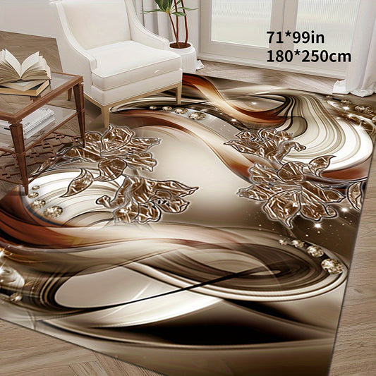 Noble Butterfly Printed Palace Royal Decorative Living Room Soft Carpet, Machine Washable Non-slip Carpet, Hotel Cafe Shop Carpet