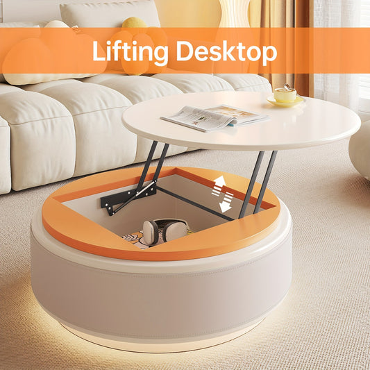 Nesting Coffee Table - Lift-Top with Light & Side Table