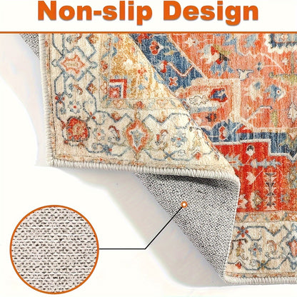 Noble Butterfly Printed Palace Royal Decorative Living Room Soft Carpet, Machine Washable Non-slip Carpet, Hotel Cafe Shop Carpet