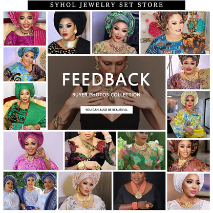 Dubai Gold Plated Jewelry Sets Luxury Colorful Artificial Stone Scallop Necklace Bracelet Earrings Women Party Jewelry Gifts