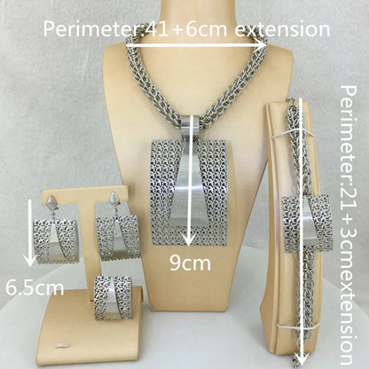 2023 Newest High Quality African Big Pendant Set Dubai Italian Brazilian Gold Plated Jewelry Set FHK12864