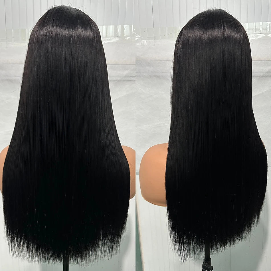 100% Human Hair Double Drawn Bone Straight Hair Wear and Go Glueless Wigs Pre Plucked 2x6 4x4 HD Lace Closure Wigs 250 Density