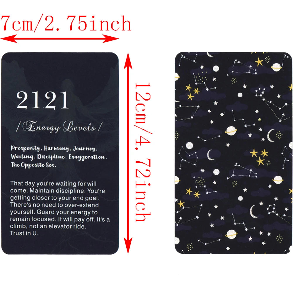 12x7cm Angle Number Oracle Cards in Box English Version Tarot Deck Keywords Divination Prophecy