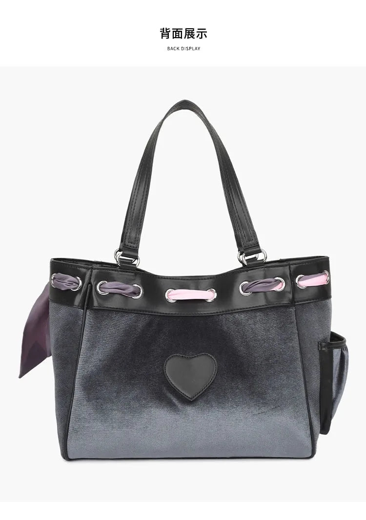 Vintage  Top-handle Bag Large Capacity Girls Y2k Denim Boston Bag Designer Crossbody Handbag Multi-pocket Tie-dyed Bags